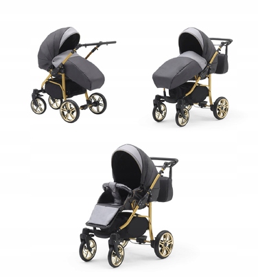 Коляска 3в1 EL-CAR Cosmo Gold, графіт+попіл