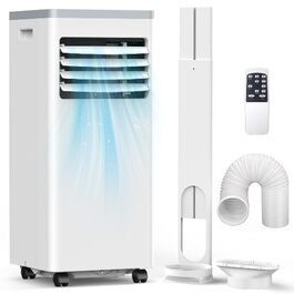 Мобільний кондиціонер Electactic 9000 BTU 3-в-1: з осушувачем, вентилятором, дистанційним керуванням та таймером на 24 години (Преміум білий)