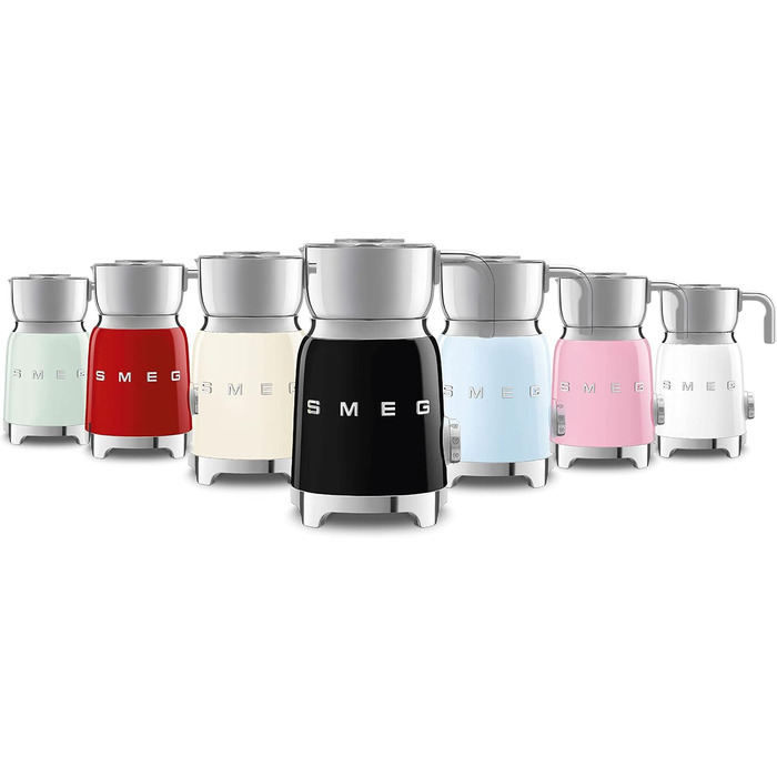 Молокозбивач SMEG MFF11PBEU 50's Style, пастельно-блакитний/чорний