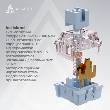 Ігрова магнітна клавіатура Ajazz AK680 V2 Ice Island Magnetic Switch (AK680-V2-I-S-W)