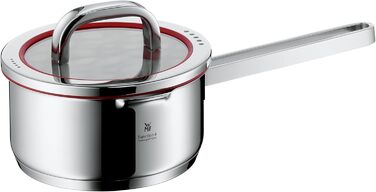 Каструля WMF Function 4, 16 см, з кришкою, 1,4 л, з нержавіючої сталі Cromargan, індукційна, з 4 функціями зливу, з внутрішньою шкалою, червона
