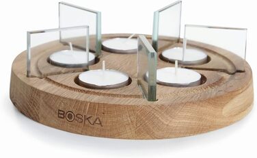Набір для сирного фондю Boska Twinkle на 4 особи, керамічна чаша 1,6 л, сталь та дерево, з вилками для фондю