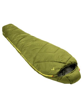 Трисезонний спальний мішок VAUDE Sioux 800 II синій, синтетичний кокон для кемпінгу (2°C – 8°C), 220x80 см, блискавка справа