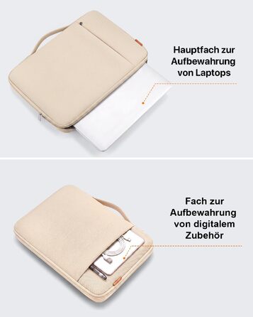 Чохол-сумка для ноутбука DOMISO для MacBook Pro 14 дюймів, захисний м'який кейс, бежевий