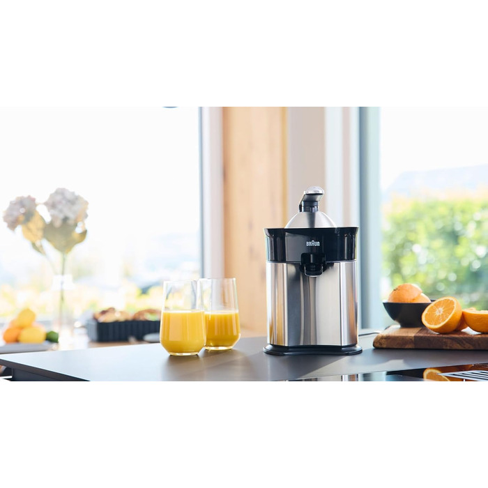 Соковижималка для цитрусових Braun CitrusQuick 5 CJ5050 BK: автоматичний старт/стоп, антикрапля, легке очищення, чорна