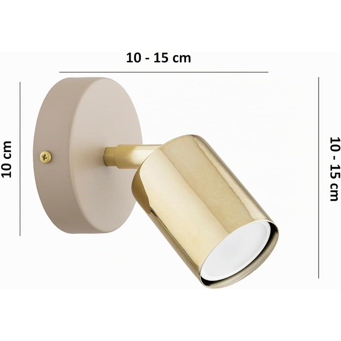 Потоховий світильник-спот Beige, поворотна LED люстра з металу (золота), GU10 для кухні, вітальні та передпокою, сучасний дизайн, 1 лампа