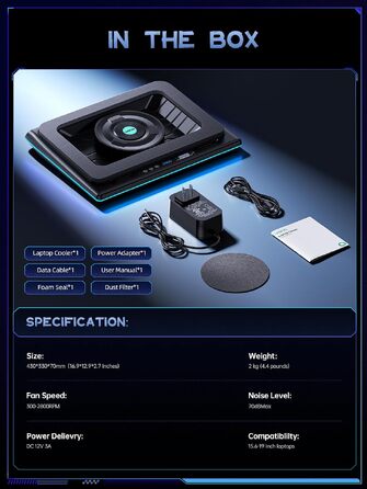 Ігровий охолоджувач для ноутбука Ilano RGB Cooling Pad з підсвіткою