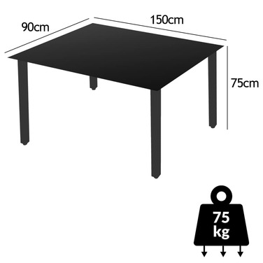 Стіл садовий Bern Anthracite Alu 150x90x75см