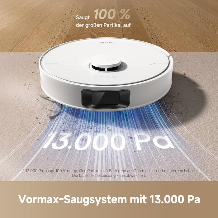 Робот-пилосос з функцією вологого прибирання Dreame L10s Pro Gen3, потужність всмоктування 13000 Па, система DuoScrub, підйом мопів 7 мм, акумулятор 5200 мАг, чорний