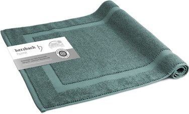 Килимок для ванної herzbach home 100% бавовна, 1000 г/м², водопоглинаючий, праний, озеан-зелений, 60x100 см