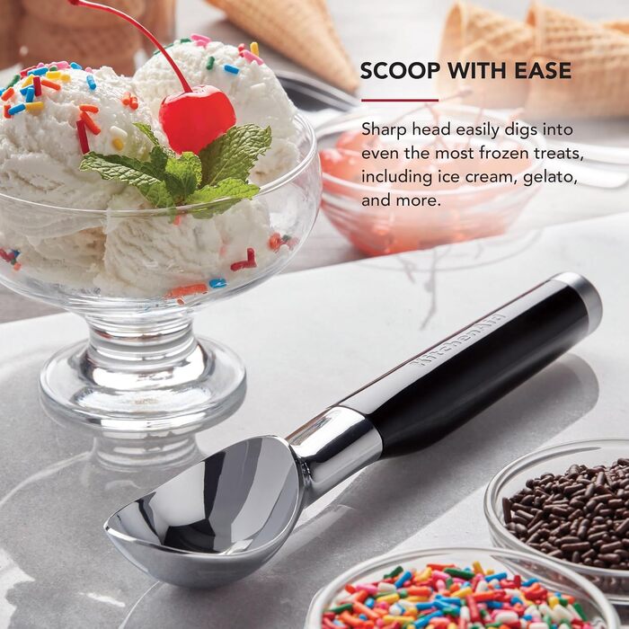 Дозатор для морозива KitchenAid One Size чорний - ідеальний для приготування десертів