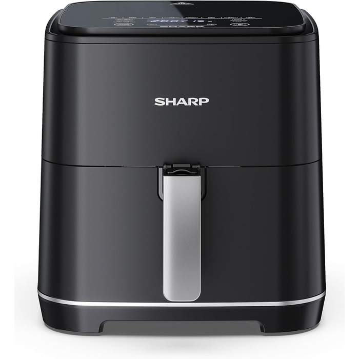 Аерофритюрниця SHARP AF-GS552AE-B 5,5 л, цифрове керування, 8 програм, 1650 Вт, чорна, випікання без олії