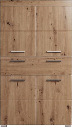 Високий шафа для ванної кімнати trendteam Amanda, 73x130x31 см, колір дуб асті, меблі для ванної