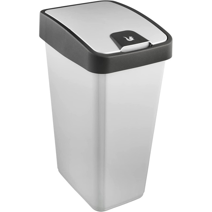 Преміум сміттєвий бак keeeper з фліп-кришкою, Soft Touch, 45 л, сріблястий