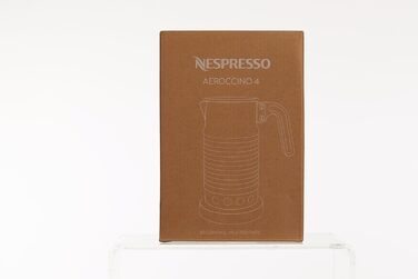 Електричний спінювач молока Nespresso Aeroccino 4, 120 мл кремової пінки, 240 мл гарячого молока, підходить для посудомийної машини, сріблястий