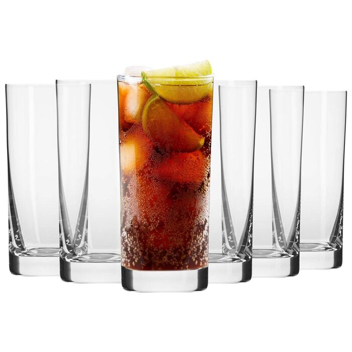Склянки для напоїв Krosno Longdrink 350 мл, набір 6 шт. Blended – для води, коктейлів, ресторанів, посудомийна машина