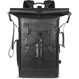 Рюкзак Inateck RollTop для чоловіків 30-35 л, водонепроникний, багатофункціональний органайзер з відстібним плечовим ременем, клапаном для виходу повітря, водозахисною блискавкою, для велосипеду, туризму, активного відпочинку