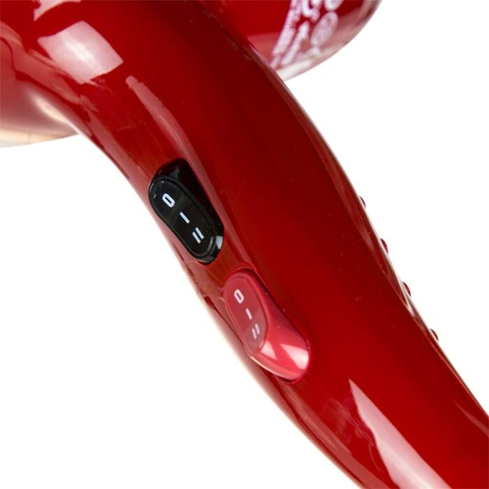 Професійний фен для волосся ID Italian Design, 2200 Вт, 3 температурні режими, 2 швидкості, насадка для укладання, червоний