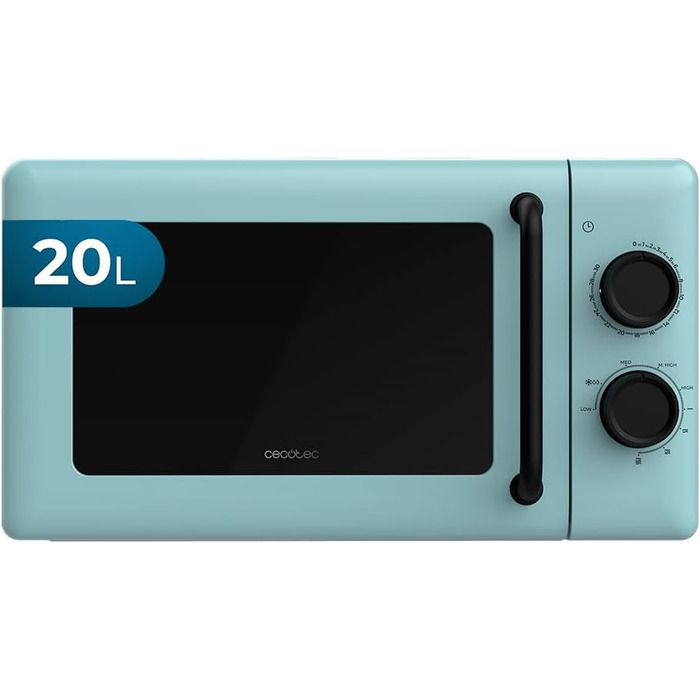 Мікрохвильова піч Cecotec Proclean 3010 Green 20L, 700W, 6 режимів, з таймером та внутрішньою підсвіткою