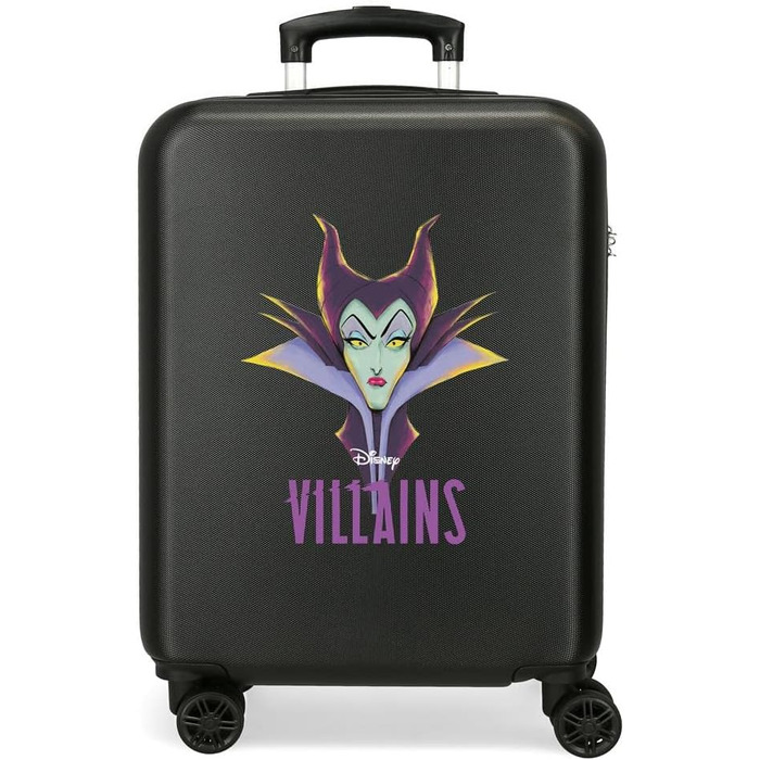 Жорсткий валізу Maleficent Disney Villains, чорний, 38x55x20 см, ABS-пластик, кодовий замок, 35 л, 2 кг, 4 подвійні колеса, ручна поклажа