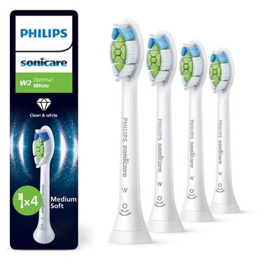 Змінні насадки для електричної зубної щітки Philips Sonicare W2 Optimal White, білі, 8 шт, HX6068/87