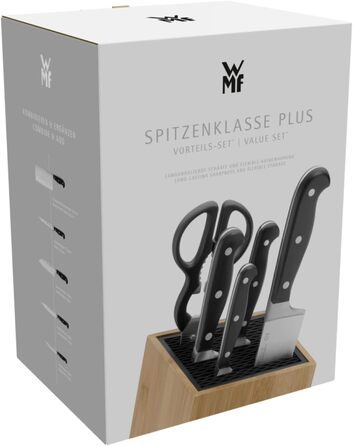 Набір ножів WMF Spitzenklasse Plus 6 предметів з бруском, Made in Germany, кухоні стрічка, FlexTec, Performance Cut