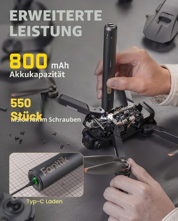 Набір мініатюрних викруток Fanttik E2 Ultra 50-в-1, електричний, 3.7V, 0.6Нм, для ремонту iPhone, ноутбуків, окулярів, годинників (сірий)