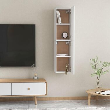 Комплект із 2-х навісних шаф для телевізора vidaXL, білий, 30,5x30x90 см, ДСП, меблі для вітальні