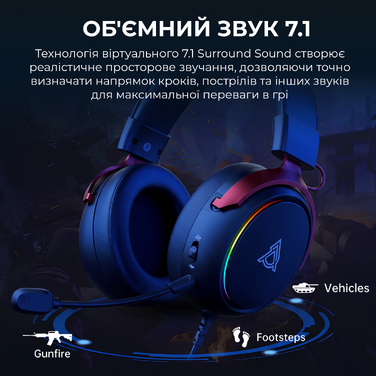 Дротова ігрова гарнітура Ajazz AHW10 Black (AHW10-B)