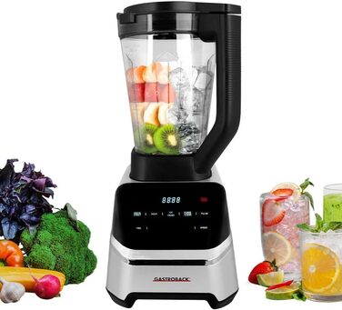 GASTROBACK Професійний Standmixer 2000 Вт з Tritan-чашею 2л, 40 000 об/хв, 7 програм (суп, смузі, крижаний дрібень), професійний міксер, блендер, кухонний комбайн