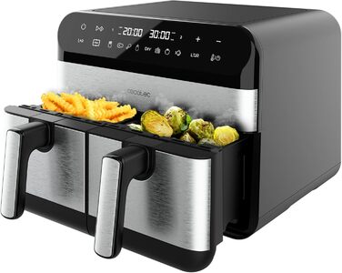 Аерофритюрниця Cecotec CecoFry Advance Double 9 л, 2850 Вт, цифрова, без олії, з двома кошиками та технологією PerfectCook