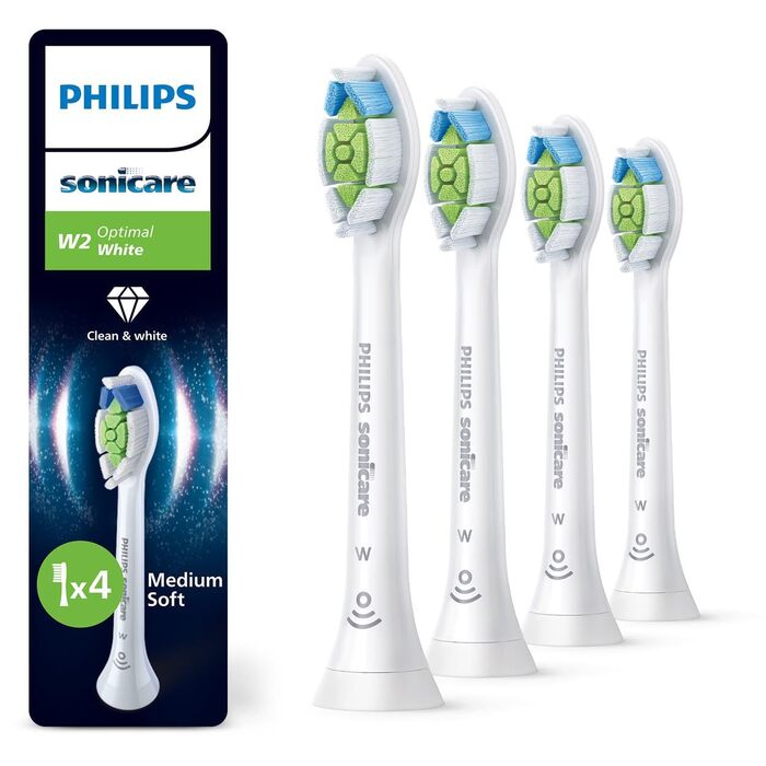 Змінні насадки для електричної зубної щітки Philips Sonicare W2 Optimal White, білі, 8 шт, HX6068/87