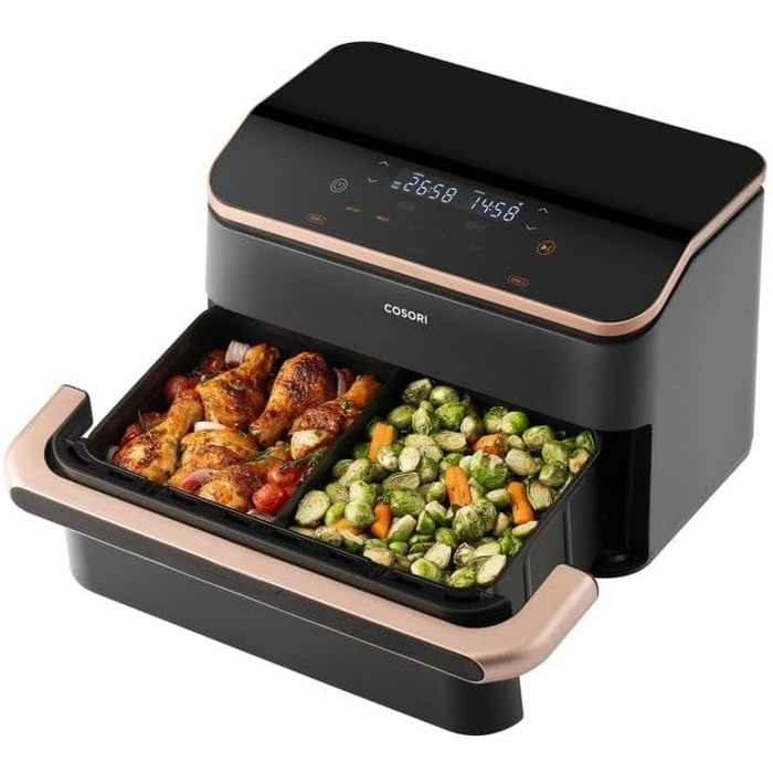 Фритюрниця Cosori Twinfry Chef Edition з двома кошиками, 10 л, Wi-Fi, з силіконовими щипцями