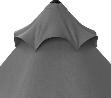 Парасолька від сонця Kingsleeve® з UV-захистом 80+, велика садовий парасоль з ручкою-механізмом та вентиляцією, водонепроникна, алюмінієва, 330 см, антрацит