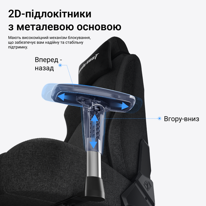 Крісло геймерське ігрове Anda Seat Phantom 4 L до 90 кг Black (AD18YSD-72-B-PV-B01)