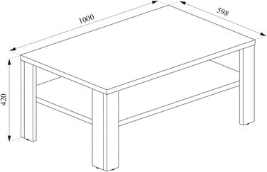 Журнальний стіл Vicco, антрацит/дуб сонома, 100x42 см