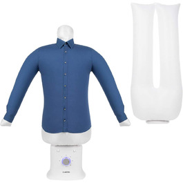 Автоматична прасувальна машина Klarstein ShirtButler Deluxe 2-в-1: сушка та прасування, 1250 Вт, таймер до 180 хв, технологія HotAir Tension, оксфорд-нейлон, біла