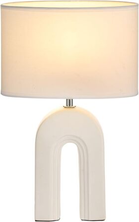 Настільна лампа Pauleen Glow of Purity, E14, 20W, біла/бежева, кераміка, текстильний абажур, нічник