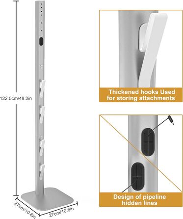 Підставка для пилососа OUTBROS сумісна з Dyson Gen5, V15s, V15, V12 Slim, V11, V10, V8, V7, V6, універсальна, підлогова, срібляста