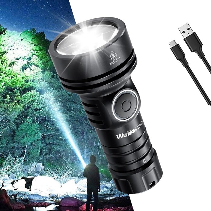 Ліхтарик Wurkkos TS11 Mini LED 2000 Люмен, компактний ручний ліхтар з SFT40, RGB підсвіткою, дальність 616 м, акумулятор 18350, TIR-лінза, USB-C зарядка, для туризму та активного відпочинку