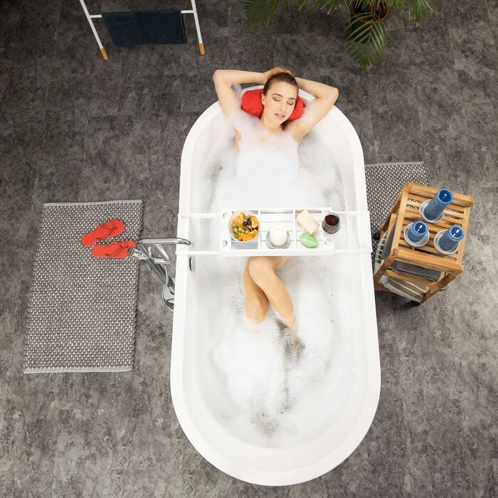 Підставка для ванни Relaxdays біла, висувна