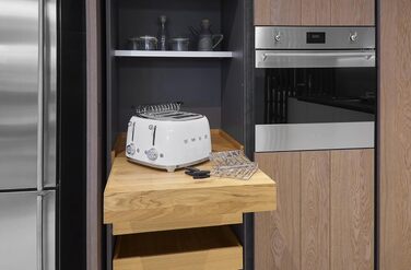 Тостер Smeg TSF03WHEU 4-секційний білий, 6 режимів, підігрів, розморожування, функція бейгл, 2000 Вт