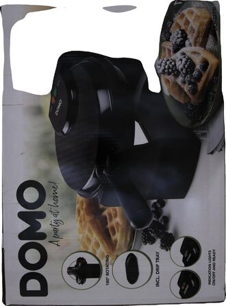 Вафельниця DOMO DO9223W з антипригарним покриттям, контрольна лампа, чорна