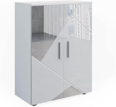 Пенал Vicco Irma, білий глянець з вставками, 60x81 см