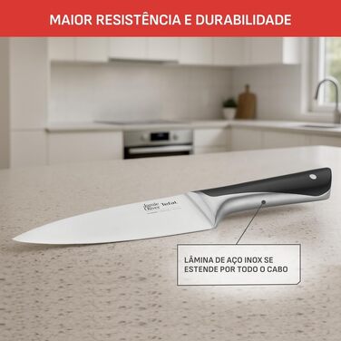 Набір кухонних ножів Jamie Oliver by Tefal з підставкою, 6 предметів, сталь з криозагартуванням, блок з акації, коричневий, K267S556
