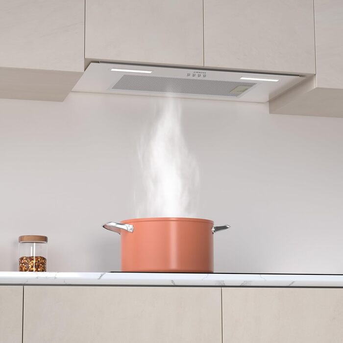 Вбудована витяжка CIARRA CBCB6926A A+++ 60 см, продуктивність 704 м³/год, LED-підсвітка, режим рециркуляції та відведення, нержавіюча сталь, срібляста