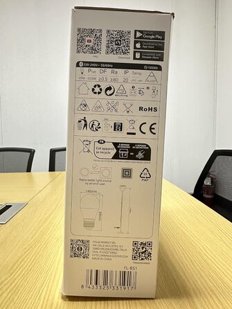 LED торшер Aigostar для вітальні та спальні, з Bluetooth Mesh G45 E27 6.5W лампою, димером, RGB та 2700K-6500K, з пультом, сумісний з Alexa