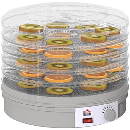 Сушарка для продуктів HOMCOM 245W, 5 лотків, 35-70°C, для фруктів, овочів, м'яса, квітів, без BPA