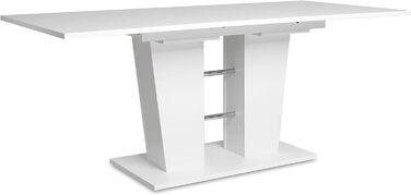 Розсувний обідній стіл з синхронним механізмом, білий, 140-180x75x90 см, товщина стільниці 22 мм, крайка ABS