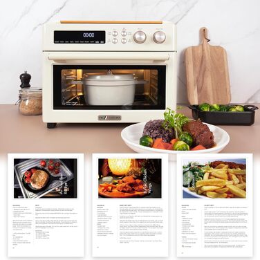 VAL CUCINA Мультипеч 10-в-1: інфрачервона піч, фритюрниця, тостер, конвекційна піч, 6 тостів, емальована форма, зелений (манговий)